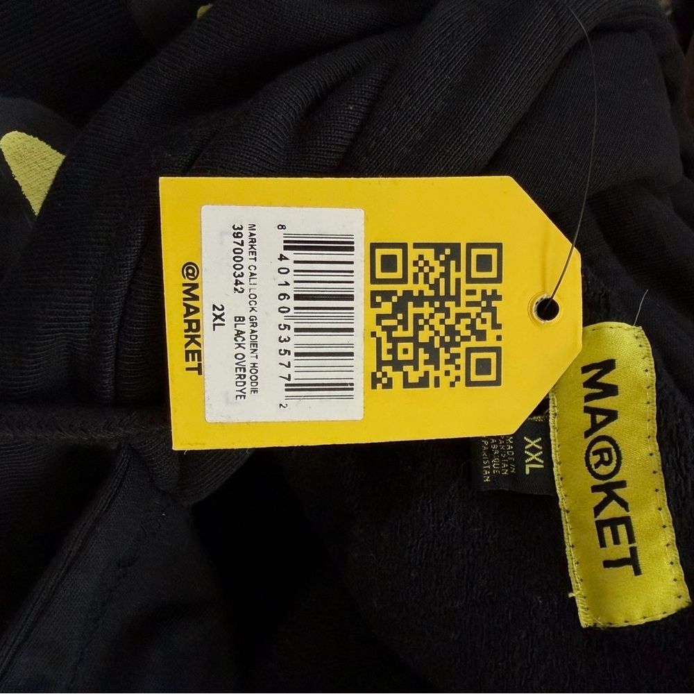 Market Black Hoodie with Yellow and Blue Graphics - Picture 9 of 9
